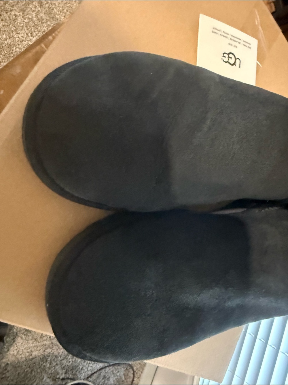 UGG Black Classic Short Suede Shearling Boots, authentic, size 9 - Picture 8 of 9